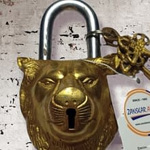 Brass Padlock With Keys | Lion Design Lock | Antique Lock