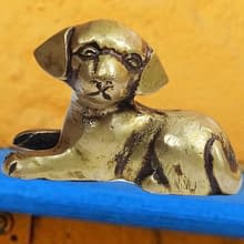 Solid Brass Puppy | Sitting Brass Puppy | Decor Puppy